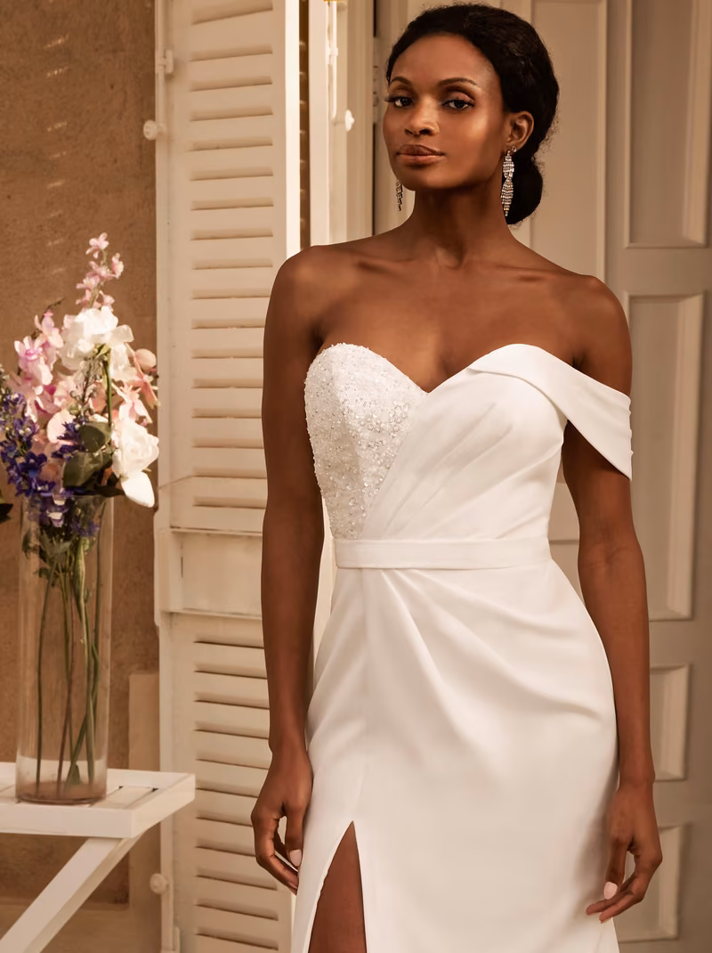 Abito da sposa 316676 di Celli Spose, collezione 2027, dettaglio del corpetto