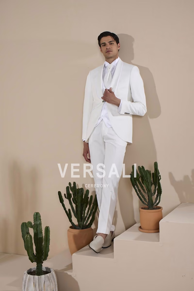 Abito da sposo bianco Andrea Versali 092, collezione 2027